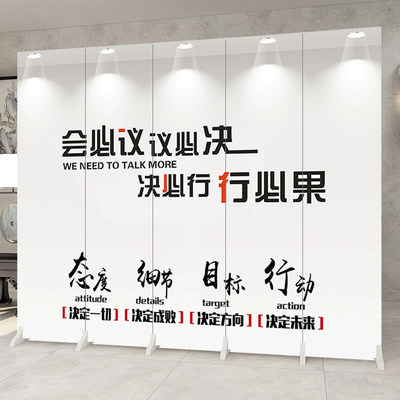 屏风折叠移动定制logo办公室遮挡酒店背景墙家用入户玄关隔断座屏