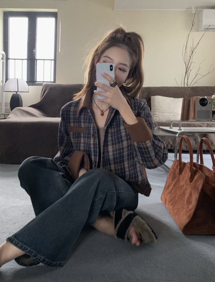 soolrok松未韵一复古显瘦牛仔裤