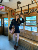 两色牛仔套装 牛仔乌托邦 女休闲外套半裙两件套 松未韵一 soolrok