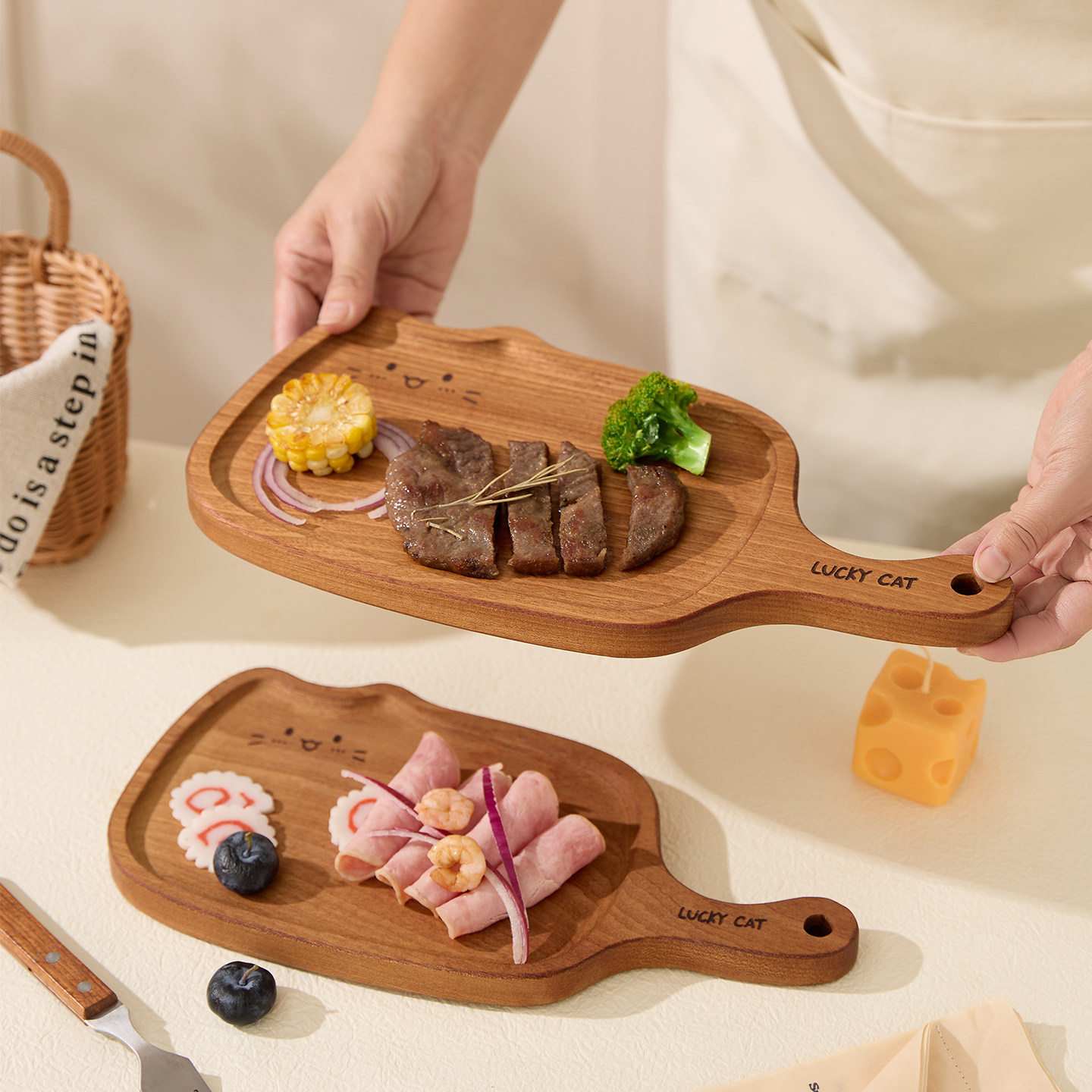 乌檀木整木牛排板辅食砧板切水果小菜板实木面包托盘西餐专用餐盘,餐饮具,盘,淘宝优惠券,粉丝福利购,淘宝优惠卷