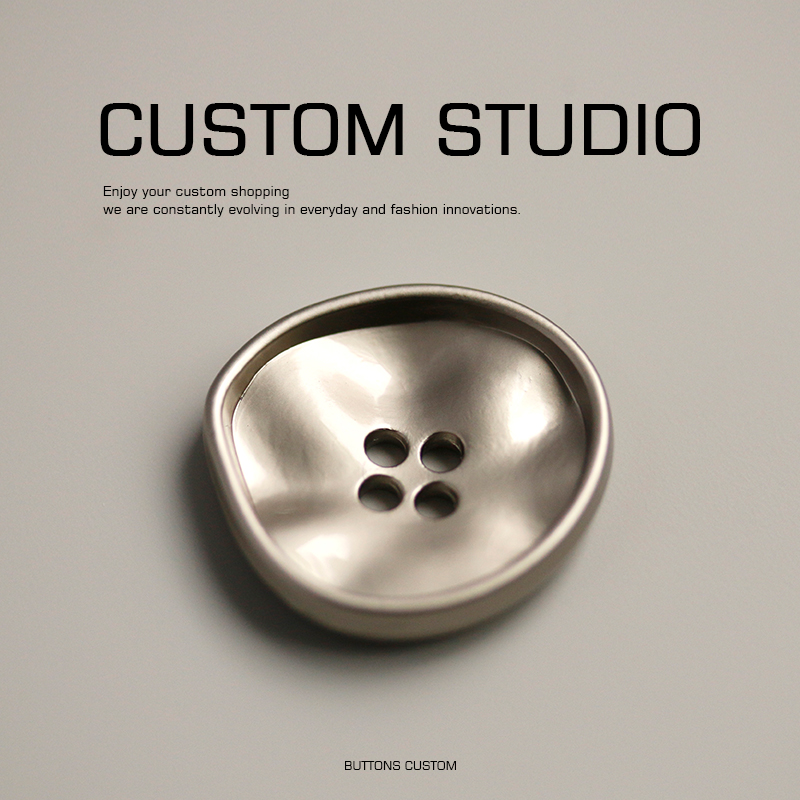 四眼金属银色纽扣设计师辅料