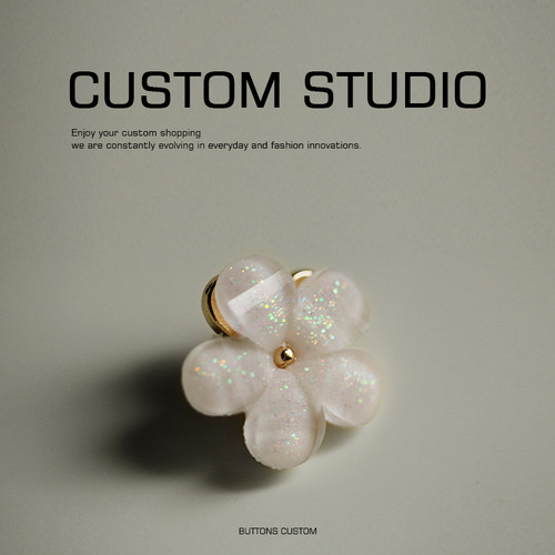 樱花 小香名媛风透明彩色纽扣设计师辅料大衣外套扣子女服装饰扣