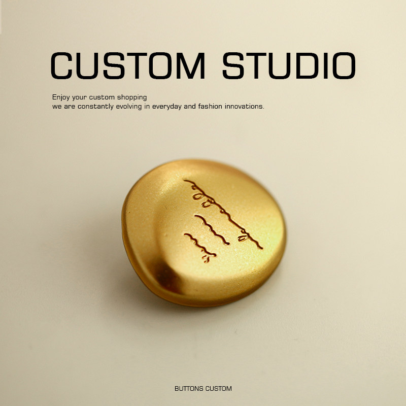 达尔文 欧美风刻字金属材料设计师辅料纽扣高端私人定制外套扣子