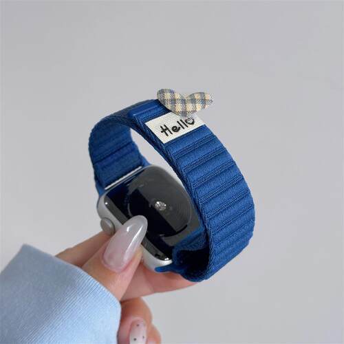 适用苹果S11表带iwatchs10手表applewatch9新品ultra尼龙3编织2回环SE3/2女款s8夏季7男士6高级智能透气腕带
