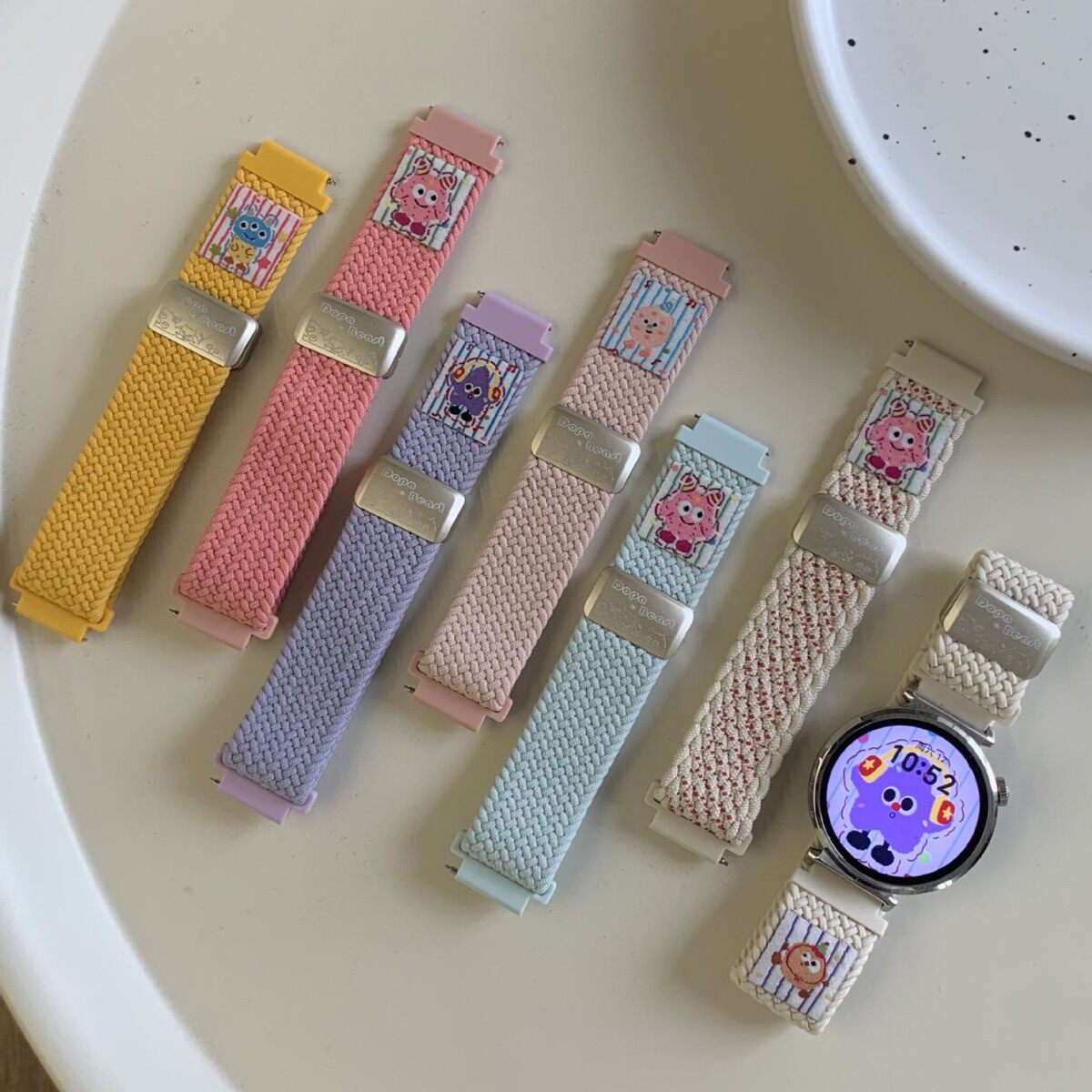 适用华为gt5表带GT6/gt3新款智能手表watch5/4/3pro卡通小怪兽尼龙编织时尚高级感gt2创意可爱夏天女士男新款