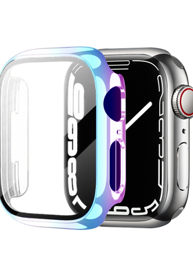 适用苹果手表iwatch11保护套S9硅胶applewatch10全包se手表带4/5代S8保护壳膜一体s7防水s6薄5表壳透明46mm