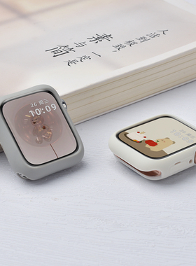 适用iwatch9保护壳苹果s8手表se表带硅胶软壳apple watch7/6/5保护套ultra3可爱4男女款s11彩虹表套6防摔配件