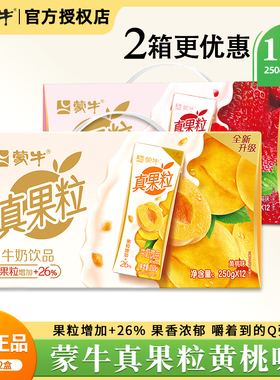 12月产蒙牛真果粒2箱特价蓝莓葡萄芦荟椰果牛奶饮品250g*12盒送礼