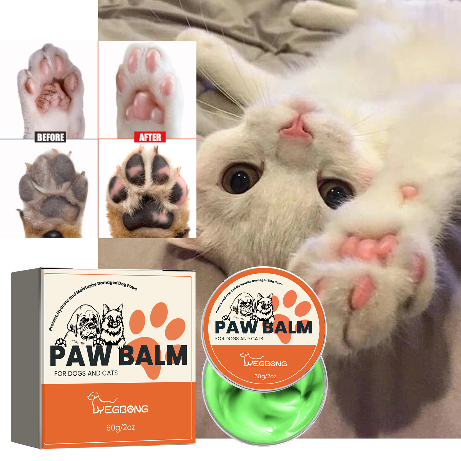 Yegbong 宠物护爪膏 宠物猫狗脚掌保湿滋润防干裂护脚肉垫护爪膏,宠物/宠物食品及用品,脚掌滋润/防滑/护理,淘宝优惠券,粉丝福利购,淘宝优惠卷