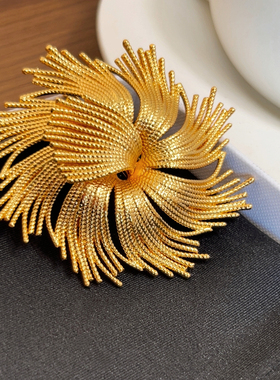 JACDIOO西洋莫奈同款中古vintage大烟花胸针立体镂空18K金色胸针