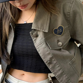 2025年新款 CAFE ME小众设计感牛仔墨兰爱心字母胸针高端精致时尚