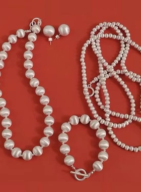 重工拉丝银球高级感项链锁骨链女