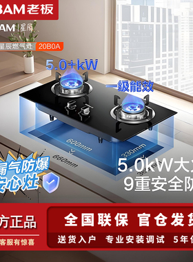Robam/老板 20B0A/2A星辰系列天然气燃气灶家用双灶台猛火灶具