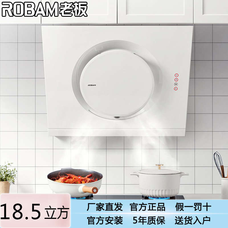 老板21A6H白色抽油烟机小型家用厨房出租屋用大吸力侧吸排脱吸油-封面