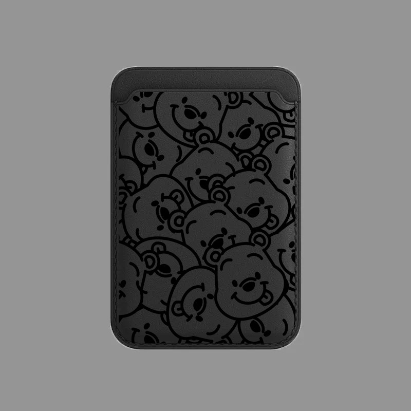 线条维尼熊magSafe磁吸卡包适用于iphone15proma