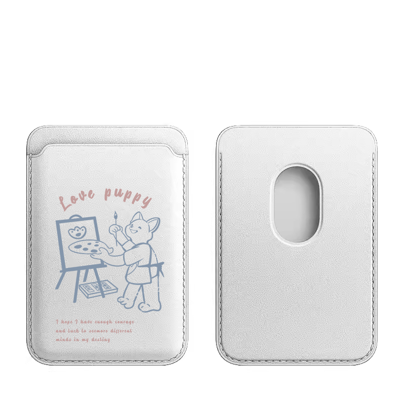 简约画画小狗magsafe卡包
