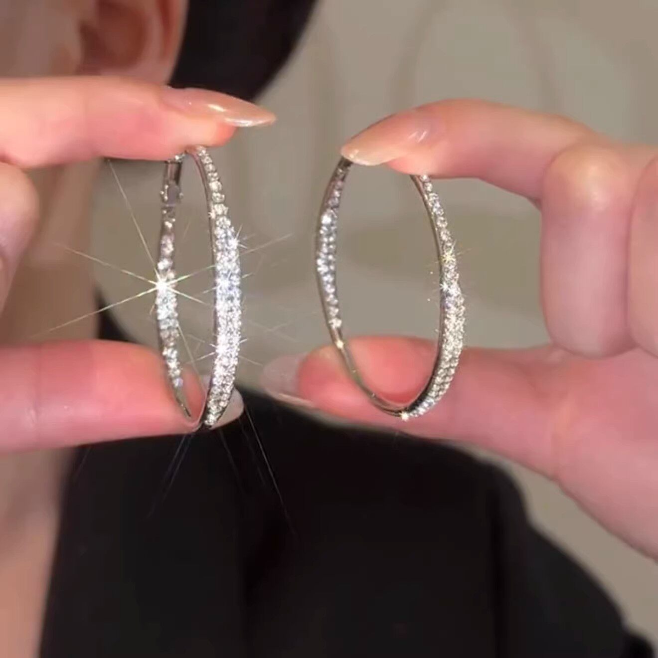 韩国圆圈大耳环潮品潮圈圈圆s925银针环气质百搭耳圈耳坠圆形耳饰