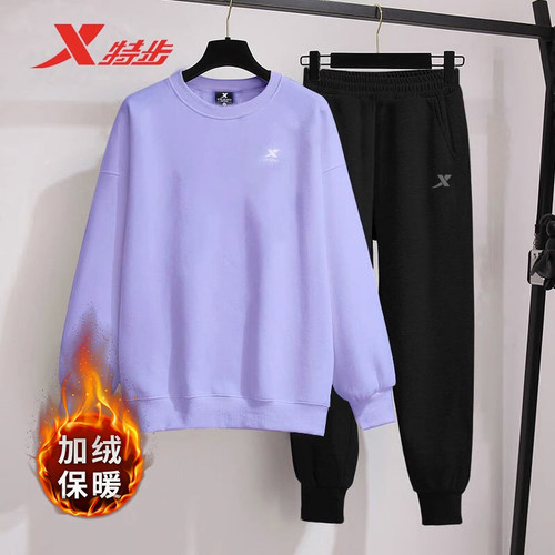 特步加绒套装女冬季俩件套