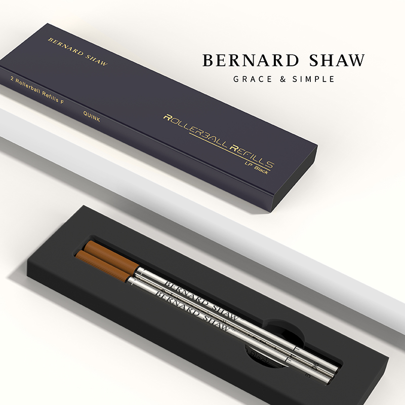 Bernard Shaw/萧伯纳宝珠笔替换笔芯黑色0.6mm德国防水不掉色水性签字笔速干笔芯专用代替芯两支装 文具电教/文化用品/商务用品 替芯/铅芯 原图主图