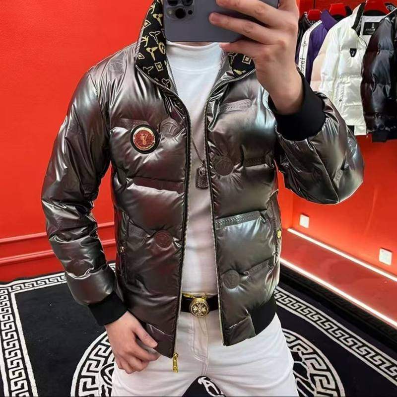 男士欧版高档立领免洗国标羽绒服亮面立领冬季保暖免洗鸭绒外套潮