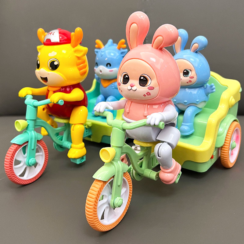 儿童早教益智玩具小兔子骑三轮车