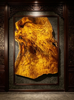 【金丝楠木入画】风水摆件高级现代玄关挂画客厅背景墙镇宅装饰画