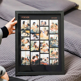 相框照片定制diy创意情侣婚纱照闺蜜写真打印加装裱实木画框挂墙