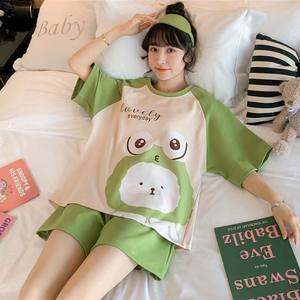 2Pcs Pajamas t shirts shorts set Nightwear Women Pijamas