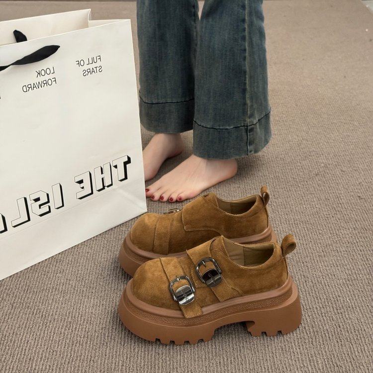 2026冬季新款深口单鞋2025年春季牛反绒磨砂皮松糕底橡胶圆头高跟,女鞋,深口单鞋,淘宝优惠券,粉丝福利购,淘宝优惠卷