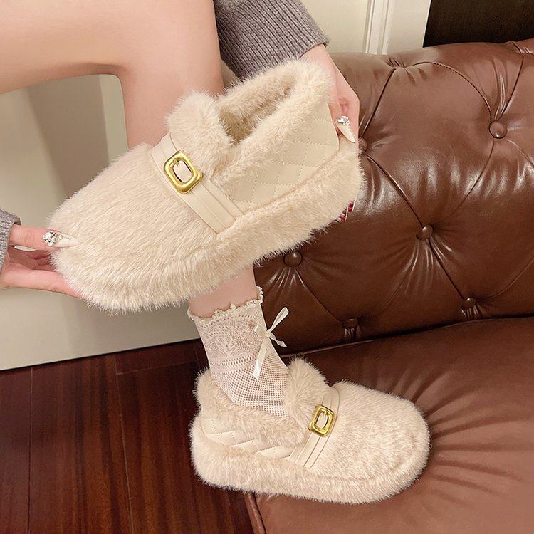 2026冬季新款深口单鞋单鞋绒面人造短毛绒圆头深口中跟(3-5cm),女鞋,深口单鞋,淘宝优惠券,粉丝福利购,淘宝优惠卷