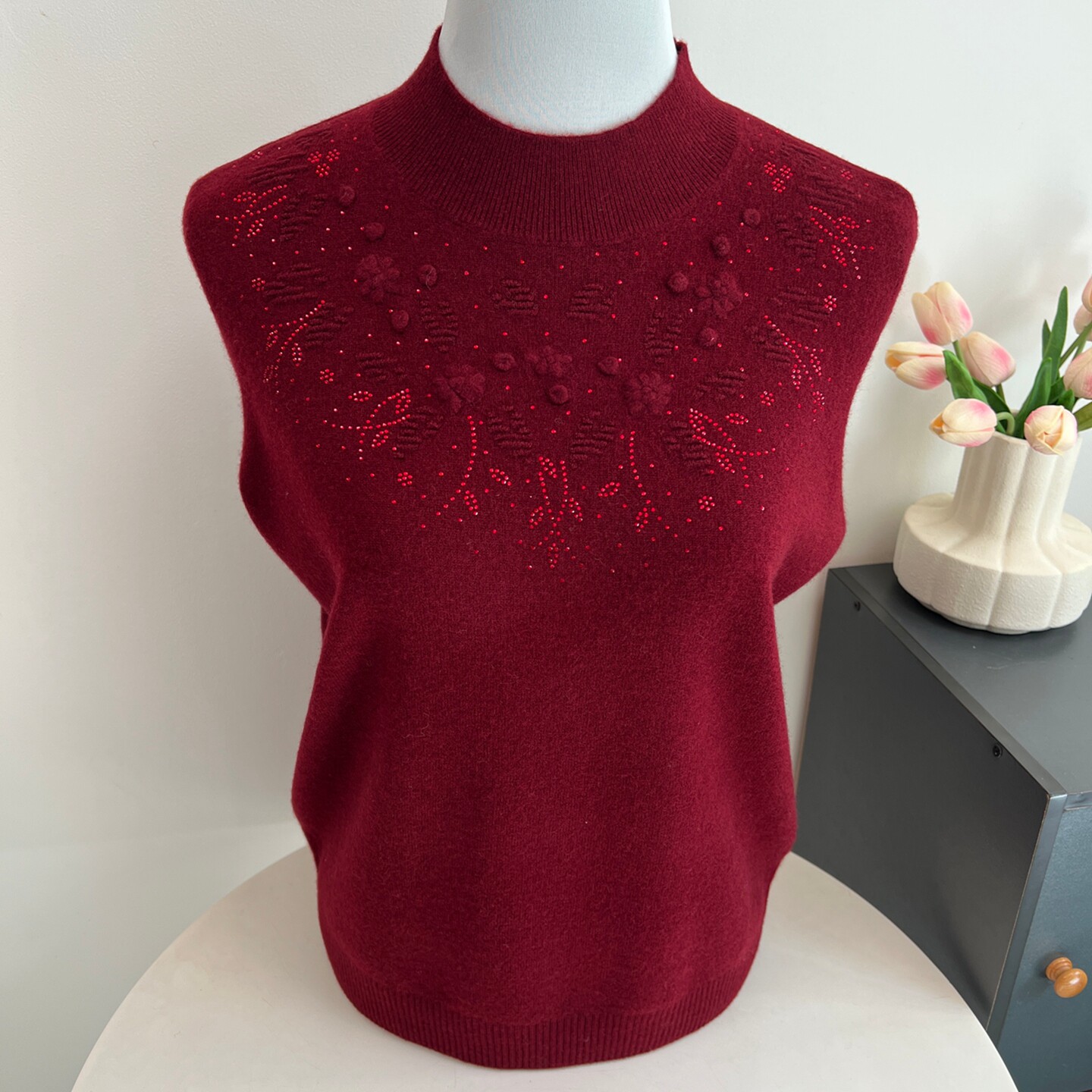 100%纯羊毛衫女秋冬妈妈装半高领毛衣女新款洋气中老年保暖打底衫