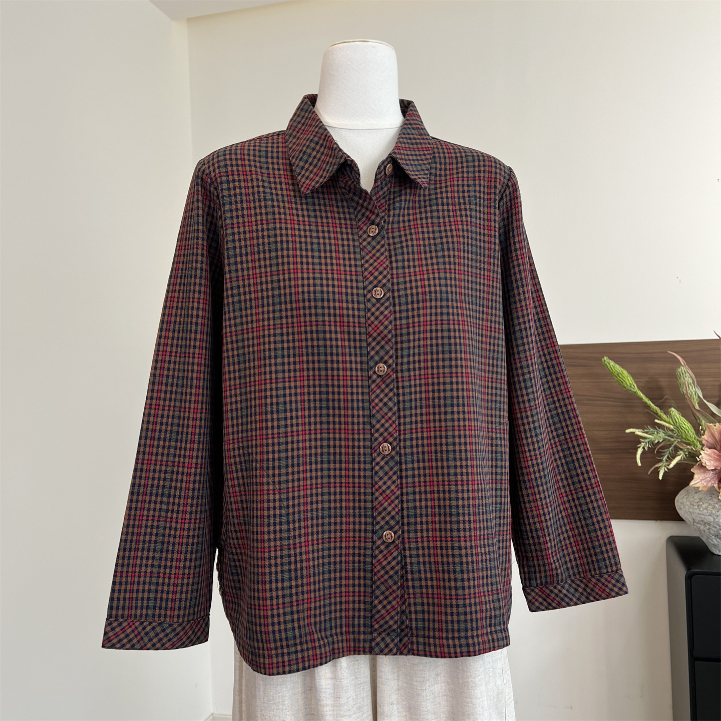 中老年人奶奶纯棉衬衫秋装上衣服