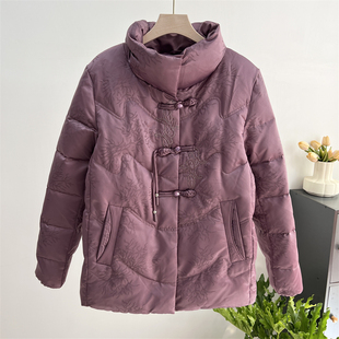 奶奶冬装羽绒服中老年人外套女喜庆气质妈妈过年衣服加厚保暖上衣