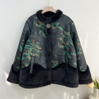 郭贵人奶奶冬季毛领水貂绒外套
