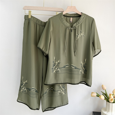 郭贵人妈妈夏装雪纺套装