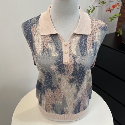 妈妈秋装针织长袖洋气翻领小衫