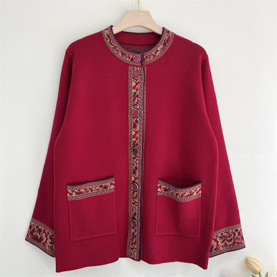 郭贵人奶奶装秋冬加绒加厚外套