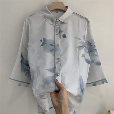 郭贵人妈妈夏装桑蚕丝衬衫上衣