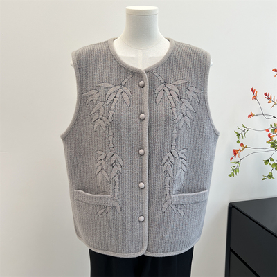 中老年人针织马甲外套毛衣背心