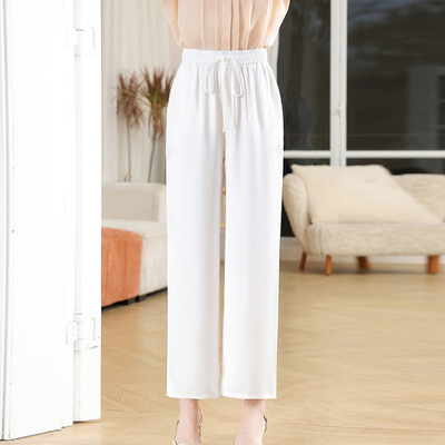 妈妈装夏季宽松直筒阔腿裤