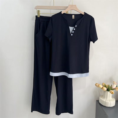 妈妈夏套装2025新款休闲运动服