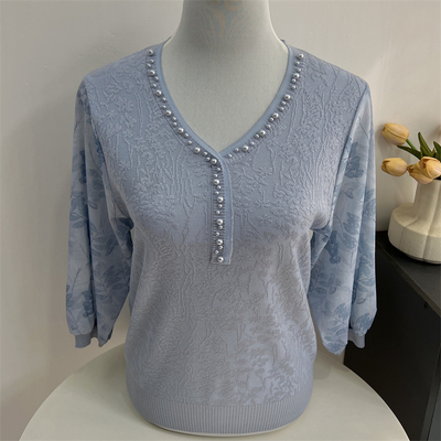 妈妈装春夏新款洋气中袖针织T恤