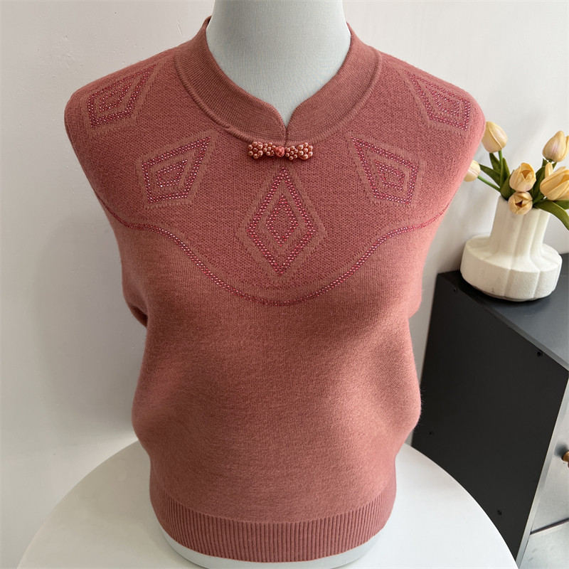 妈妈装秋冬季打底小衫中老年女装针织上衣冬装加绒加厚毛衣羊毛衫