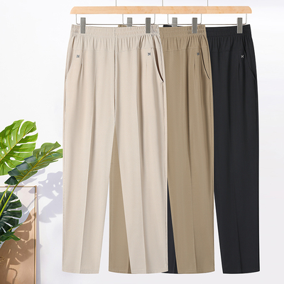 妈妈裤子春夏装松紧腰休闲裤