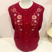 秋冬加绒加厚保暖外套洋气上衣妈妈针织羊毛开衫 中老年女装 奶奶装