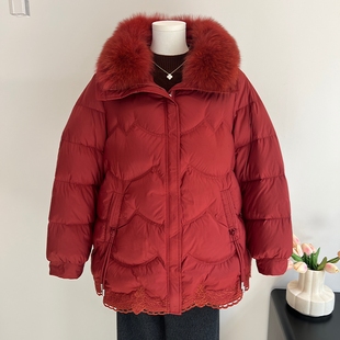 中老年妈妈冬装羽绒服女2025冬季新款狐狸大毛领时髦保暖高端外套