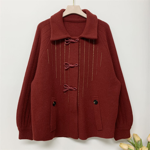 郭贵人妈妈秋冬装洋气毛呢外套