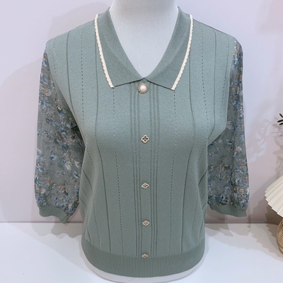 送运费险妈妈春夏纱袖T恤洋气衣