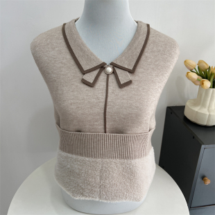 中老年女装 一体绒打底衫 加绒加厚保暖毛衣上衣服 2024新款 妈妈冬装