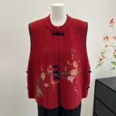 开衫 奶奶秋装 马甲中老年女新款 马甲妈妈宽松背心加厚老人外搭坎肩